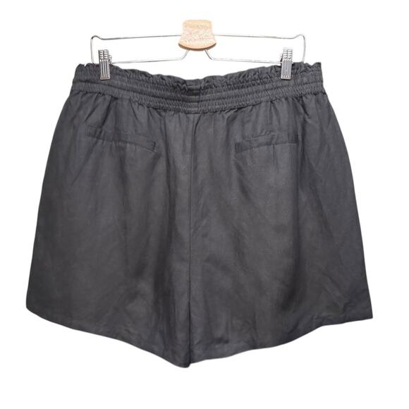 BLANKNYC Womens Size XL Linen Blend Casual Black Shorts Pull On Drawstring NEW - Picture 3 of 7